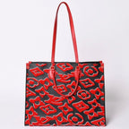 Louis Vuitton On The Go GM Monogram Tufted Black Red Tote Bag