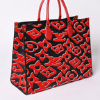Louis Vuitton On The Go GM Monogram Tufted Black Red Tote Bag — view 4
