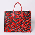 Louis Vuitton On The Go GM Monogram Tufted Black Red Tote Bag — view 3