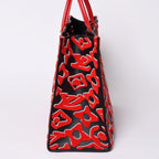 Louis Vuitton On The Go GM Monogram Tufted Black Red Tote Bag — view 5