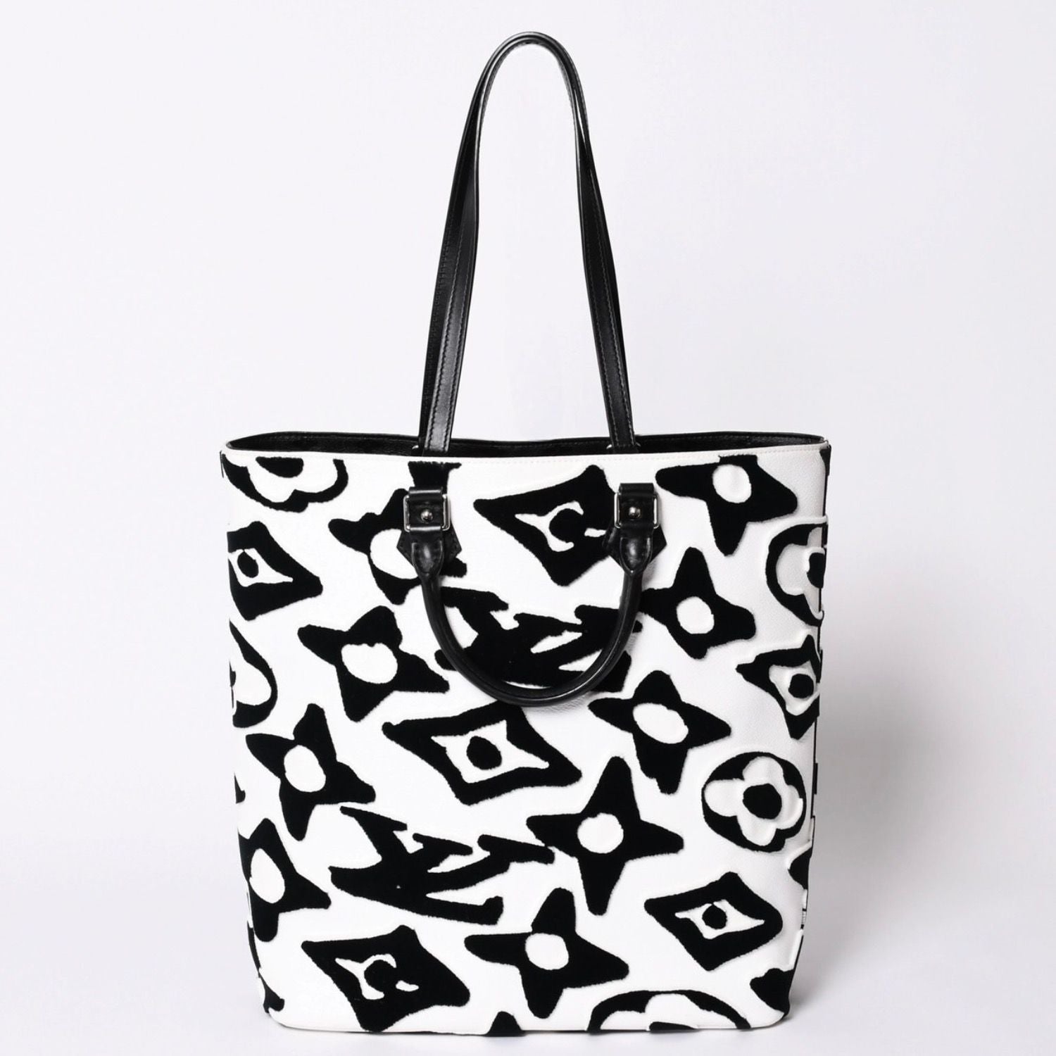 Louis Vuitton LV Xuf Cabas Tufted Monogram Tote Bag Black White