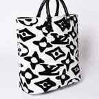 Louis Vuitton LV Xuf Cabas Tufted Monogram Tote Bag Black White — view 4
