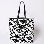 Louis Vuitton LV Xuf Cabas Tufted Monogram Tote Bag Black White — view 2