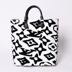 Louis Vuitton LV Xuf Cabas Tufted Monogram Tote Bag Black White — view 3