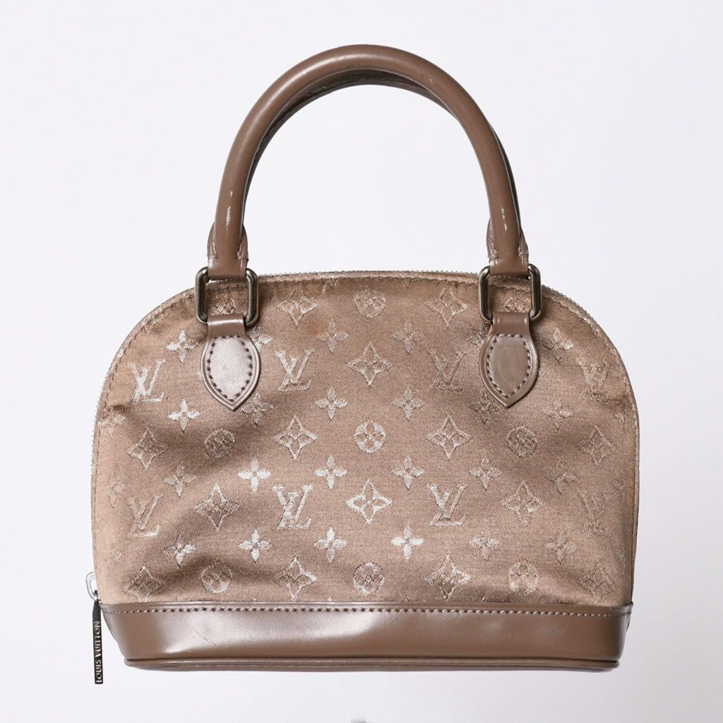 Louis Vuitton Monogram Satin Little Alma Beige Silver Handbag