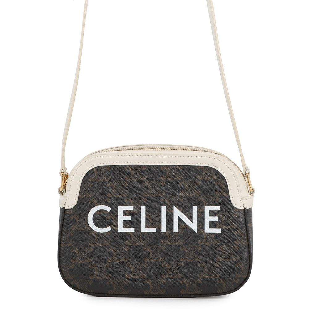 Celine Shoulder Bag Triomphe Leather White