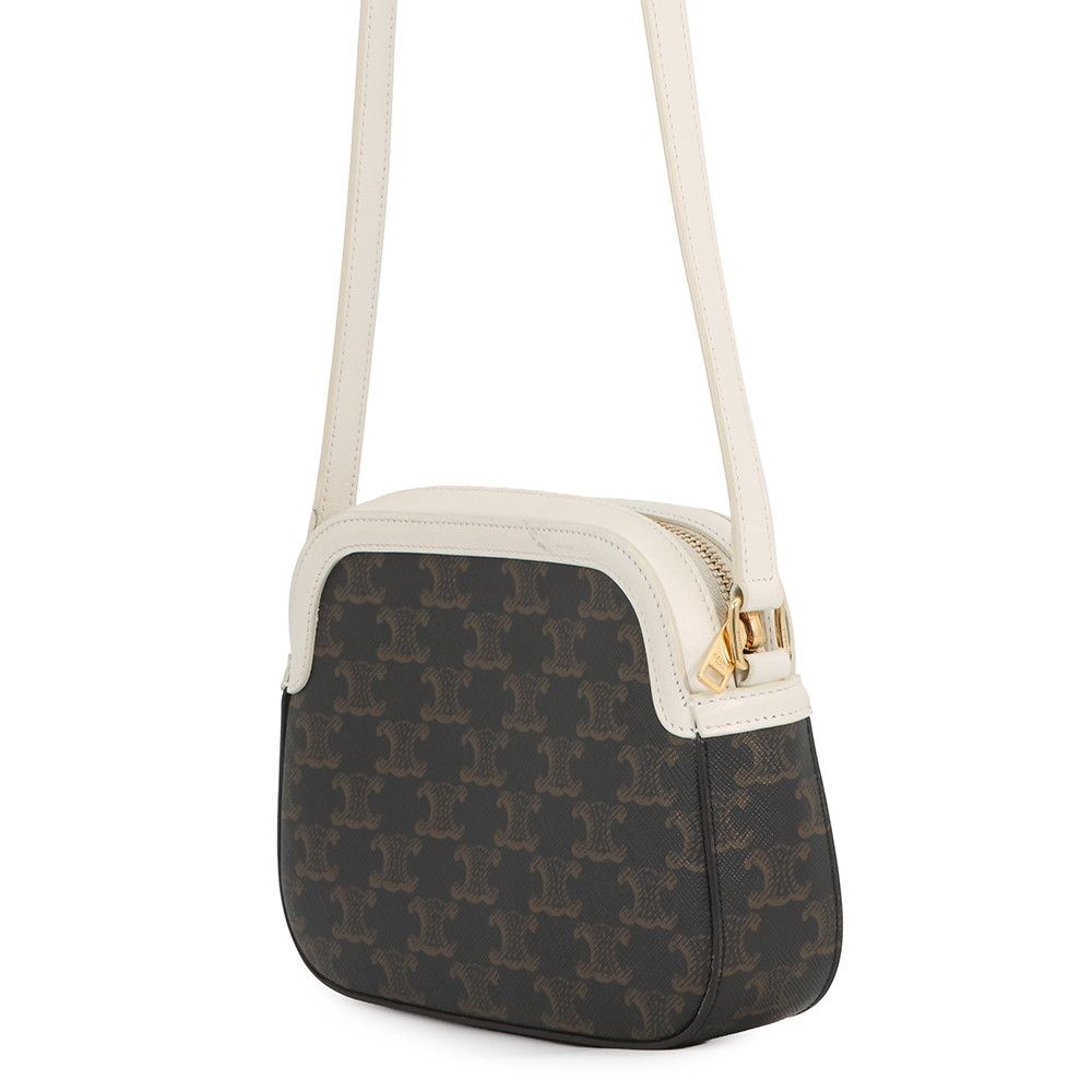 Celine Shoulder Bag Triomphe Leather White — view 2