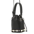 Fendi Montresor Mini Faux Pearl Leather 2-Way Shoulder Bag Black — view 2