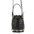 Fendi Montresor Mini Faux Pearl Leather 2-Way Shoulder Bag Black
