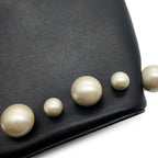 Fendi Montresor Mini Faux Pearl Leather 2-Way Shoulder Bag Black — view 8