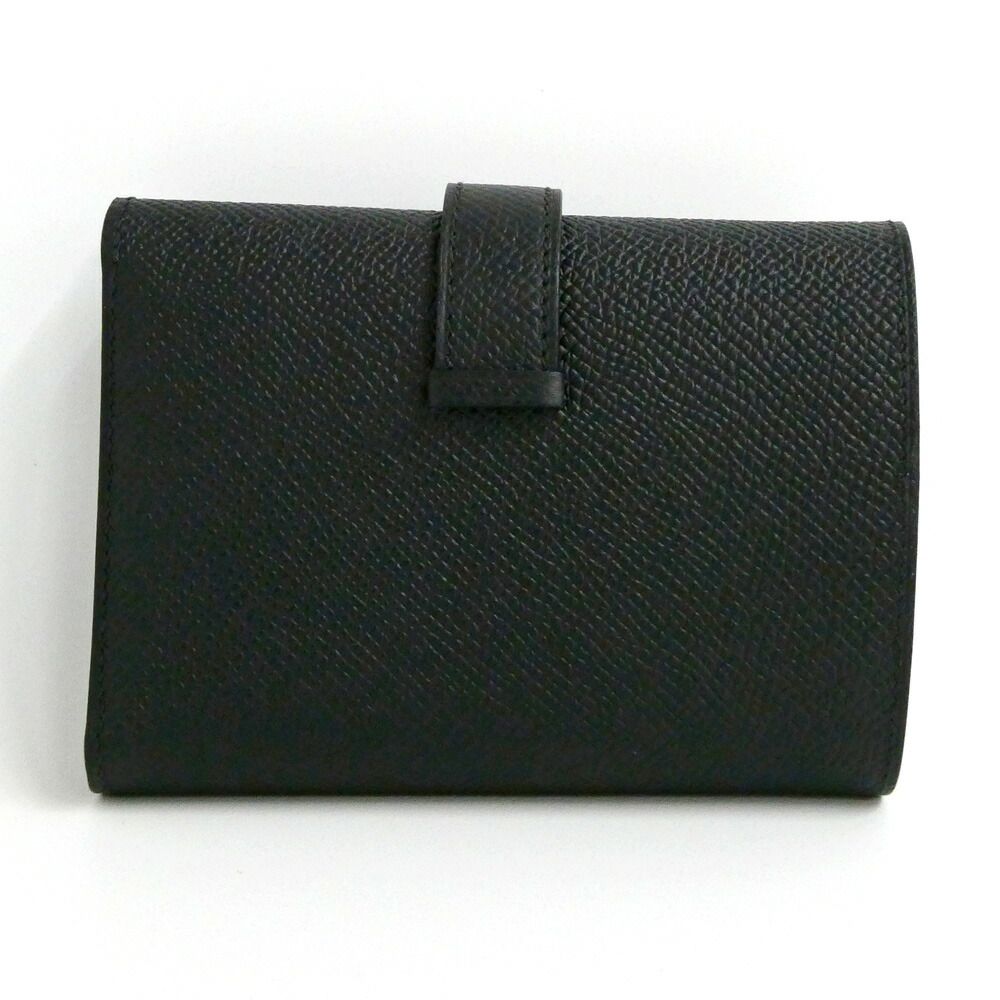Hermes Bearn Convenience Epsom Black Silver Trifold Wallet — view 2