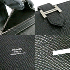 Hermes Bearn Convenience Epsom Black Silver Trifold Wallet — view 9
