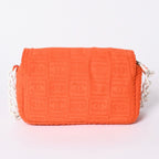 Chanel CC Logo Quilted Handbag Plastic Chain Pile Orange White — view 2
