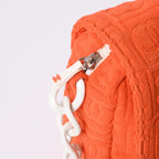 Chanel CC Logo Quilted Handbag Plastic Chain Pile Orange White — view 6