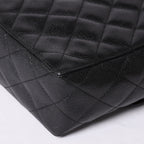 Chanel Shoulder Bag CC Logo Caviar Leather Black Quilted Gold — view 8