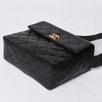 Chanel Shoulder Bag CC Logo Caviar Leather Black Quilted Gold — view 5