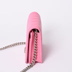 Chanel Boy Chain Wallet CC Logo Caviar Leather Pink Shoulder Bag — view 4