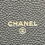 Chanel Half Coco Wallet Caviar Leather Black Chain Shoulder Bag Gold — view 4