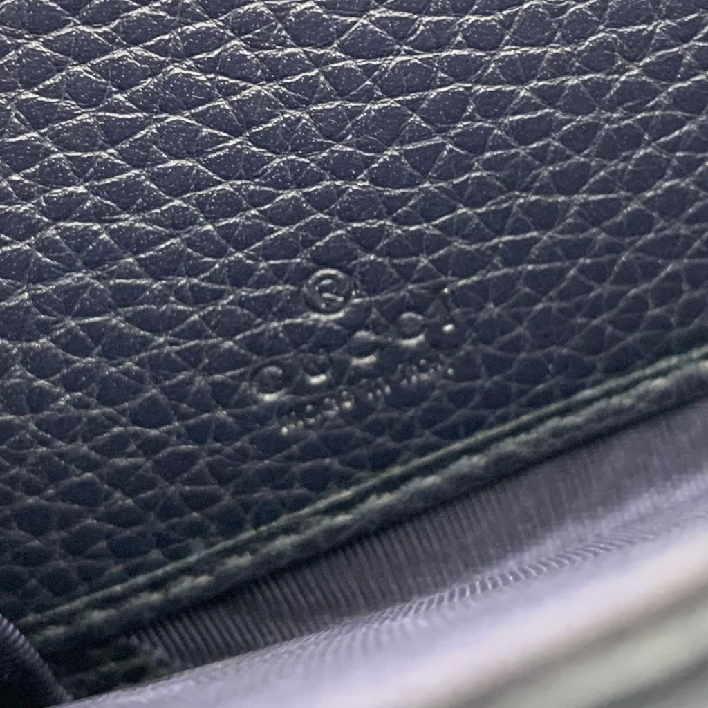 Gucci Zip Around Leather Black Wallet Silver — view 3