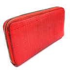 Loewe Anagram Linen Zip Around Leather Red Wallet Gold — view 2
