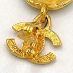 Chanel CC Logo Cambon Plate Gold Plated Earrings — view 7