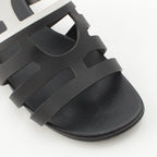 Hermes Camellia Chaine Sandals Black White — view 6