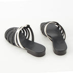 Hermes Camellia Chaine Sandals Black White — view 4