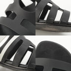 Hermes Camellia Chaine Sandals Black White — view 9