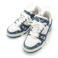 Louis Vuitton LV Denim Leather Low Cut Sneakers Blue