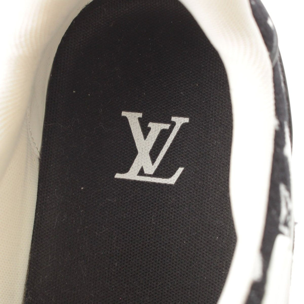 Louis Vuitton LV Velour Leather Low Cut Sneakers Shoes Black — view 7