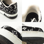 Louis Vuitton LV Velour Leather Low Cut Sneakers Shoes Black — view 9