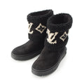 Louis Vuitton Boa Snowdrop Line Monogram Shearling Boots Black