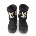 Louis Vuitton Boa Snowdrop Line Monogram Shearling Boots Black — view 2