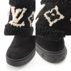 Louis Vuitton Boa Snowdrop Line Monogram Shearling Boots Black — view 8