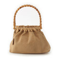 Gucci Bamboo Handle Perforated Leather Bucket with Handbag Pouch Beige