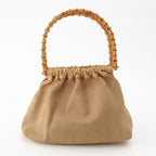 Gucci Bamboo Handle Perforated Leather Bucket with Handbag Pouch Beige — view 4