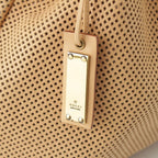Gucci Bamboo Handle Perforated Leather Bucket with Handbag Pouch Beige — view 7