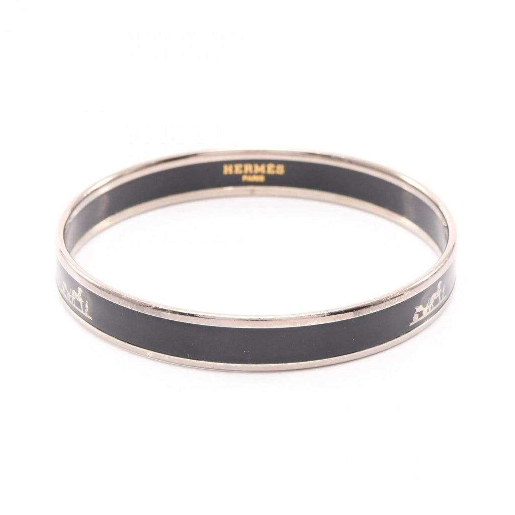 Hermes Bangle Enamel PM Carre Stainless Steel Bracelet — view 2