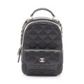 Chanel Backpack Quilted Black Caviar Leather Mini Chain