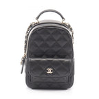 Chanel Backpack Quilted Black Caviar Leather Mini Chain