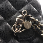 Chanel Backpack Quilted Black Caviar Leather Mini Chain — view 8