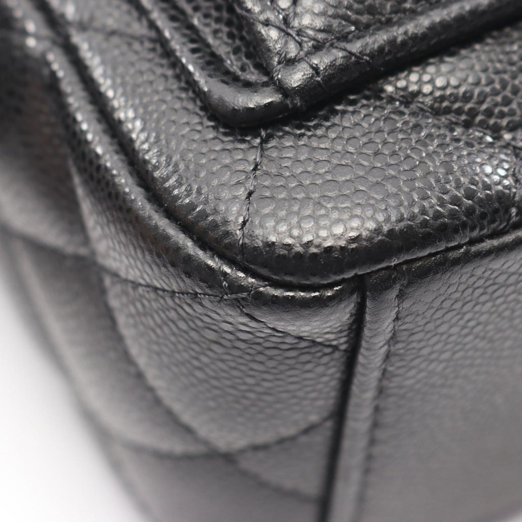 Chanel Backpack Quilted Black Caviar Leather Mini Chain — view 6