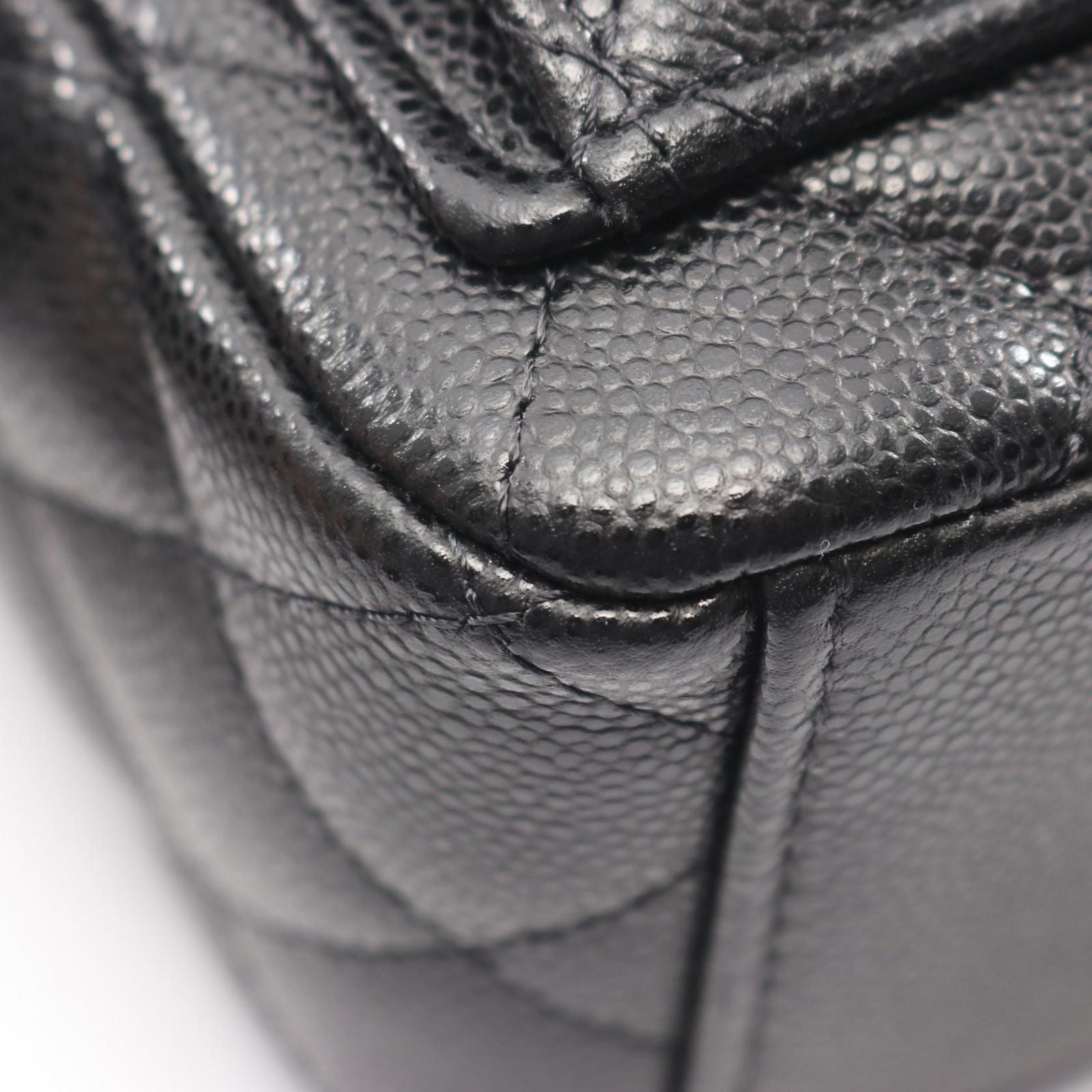 Chanel Backpack Quilted Black Caviar Leather Mini Chain — view 6