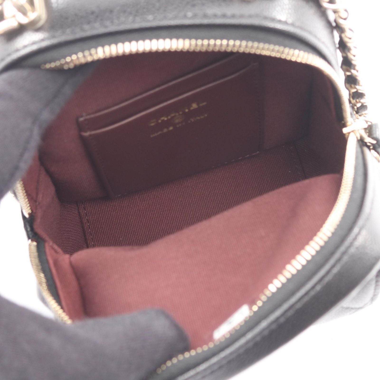 Chanel Backpack Quilted Black Caviar Leather Mini Chain — view 3