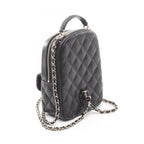 Chanel Backpack Quilted Black Caviar Leather Mini Chain — view 2