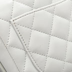 Chanel Shoulder Bag Quilted Frill Gray Lambskin — view 8