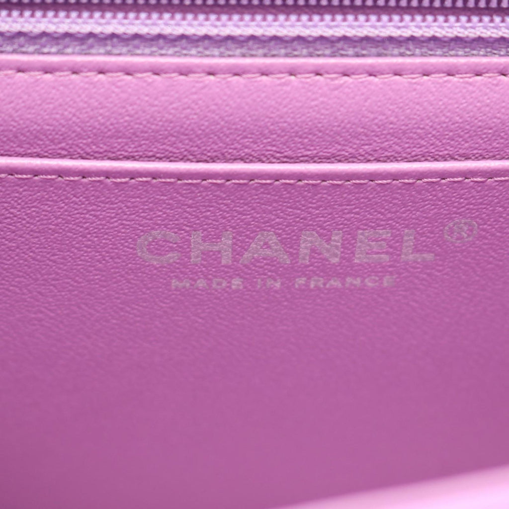 Chanel Shoulder Bag Mini Quilted Purple Lambskin Chain — view 4