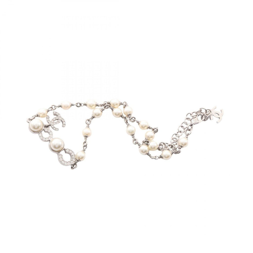 Chanel Necklace CC Logo Stainless Steel Pearl — view 3