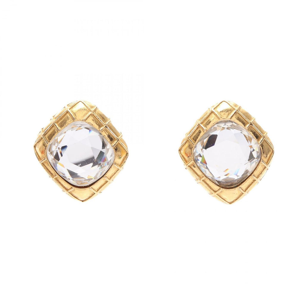 Chanel Earrings Quilted Gold