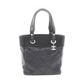 Chanel Tote Paris Biarritz PM Black Canvas Leather PM
